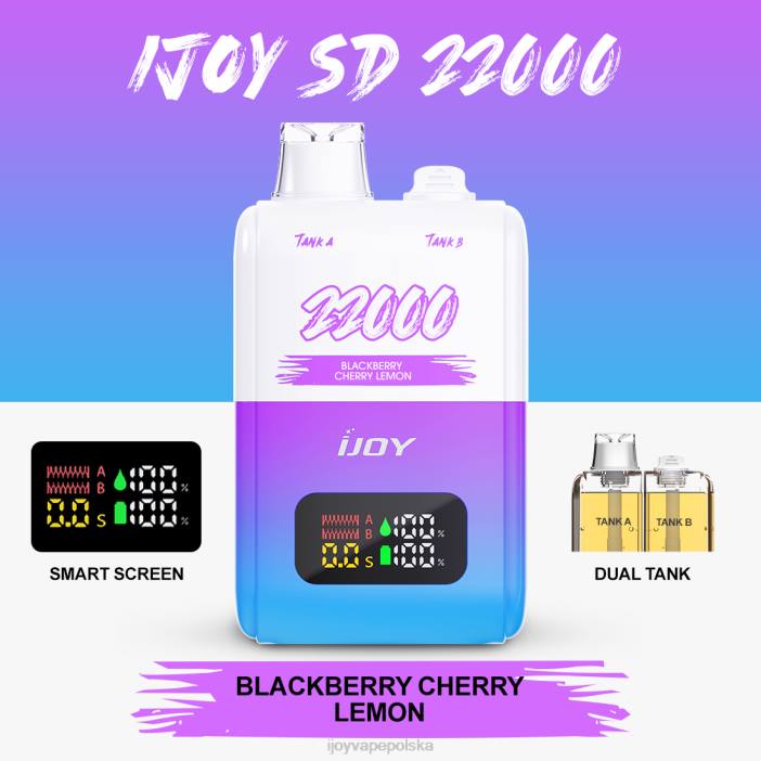 iJOY Bar Flavors - iJOY SD 22000 jednorazowe 8XFT147 jeżyna wiśnia cytryna