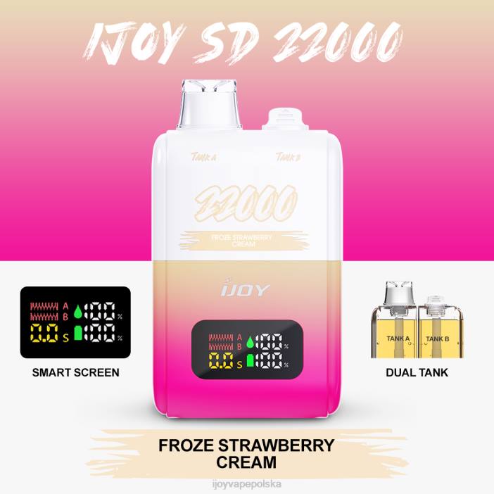 iJOY Vape Warszawa - iJOY SD 22000 jednorazowe 8XFT152 mrożony krem ​​truskawkowy